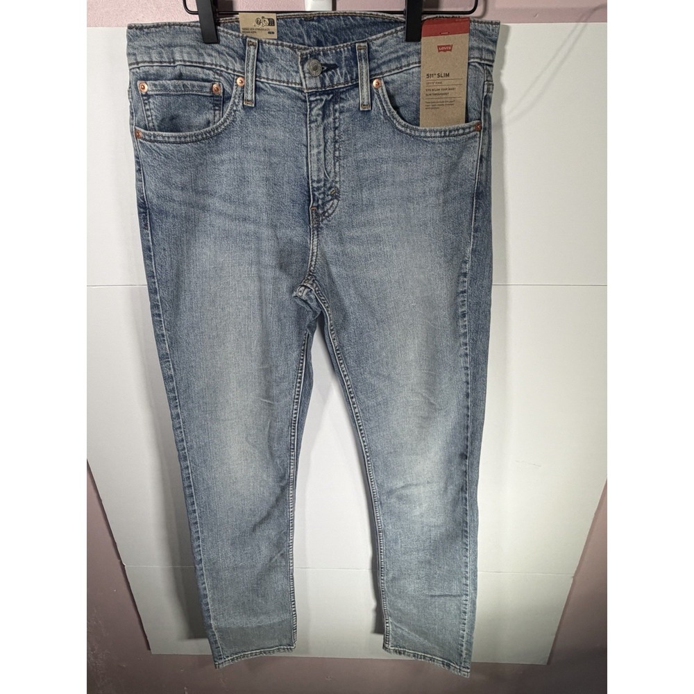 Levis 511 Slim Jeans Mens 32x34 Blue Denim Stretch New With Tags